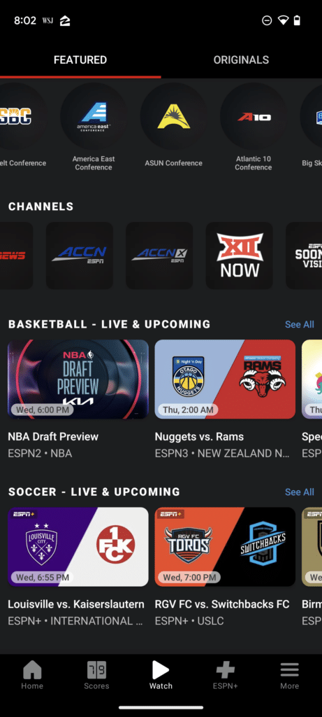 Access ACCN Extra on the Watch ESPN app